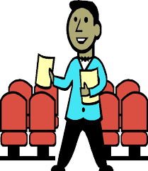 Graphic of a volunteer at the movies